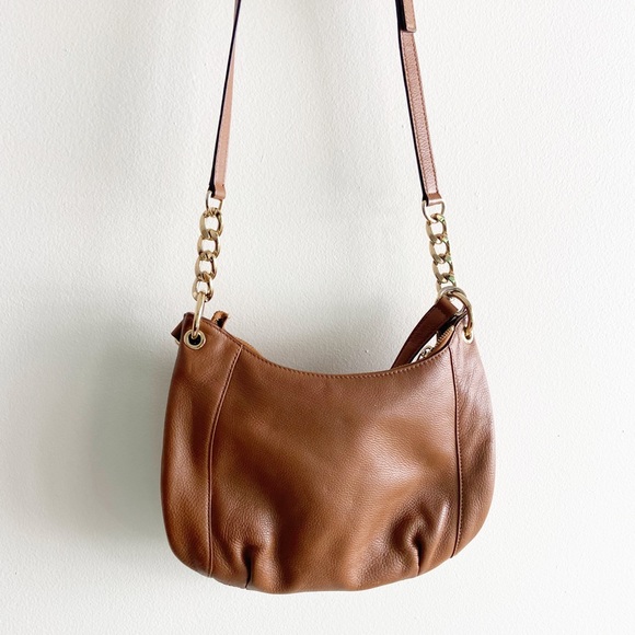 Michael Kors Shoulder Crossbody Bag Fringe Tassel Chestnut Brown Gold Hardware - Picture 4 of 8